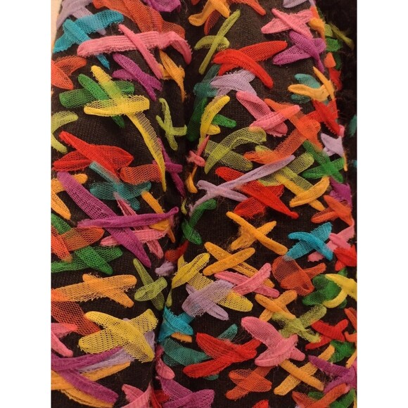 Michael Simon Ribbon Sweater Criss Cross Ribbon Cardigan Art To Wear S - Picture 4 of 12